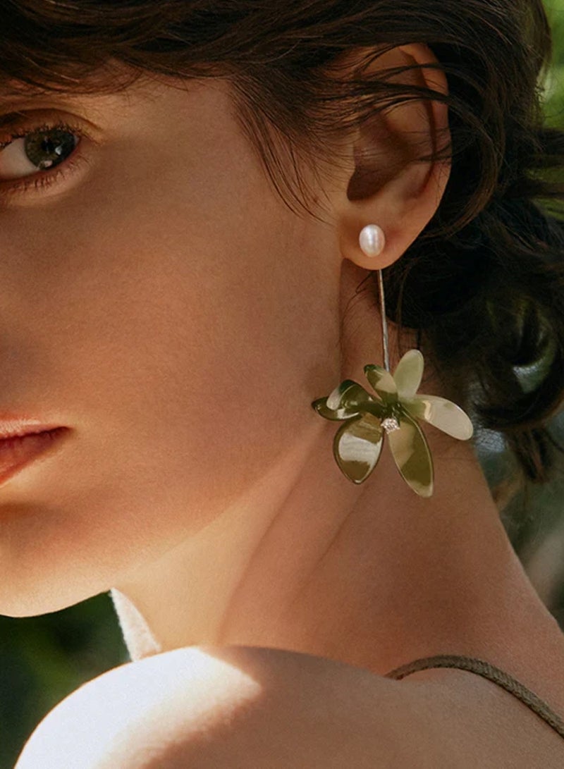 هيفانج أقراط شرابة من زهرة السوسن المزهرة - Image 2