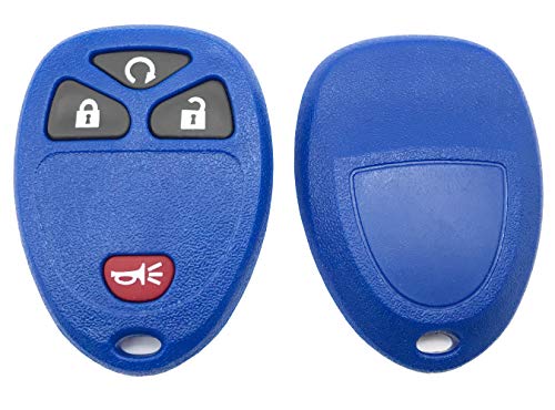 BTOZRF Replacement Key Fob Case Shell for GM GMC Chevrolet Chevy Buick 4 Buttons Pad Cover Keyless Entry Remote Car Key Casing Blue - Image 1