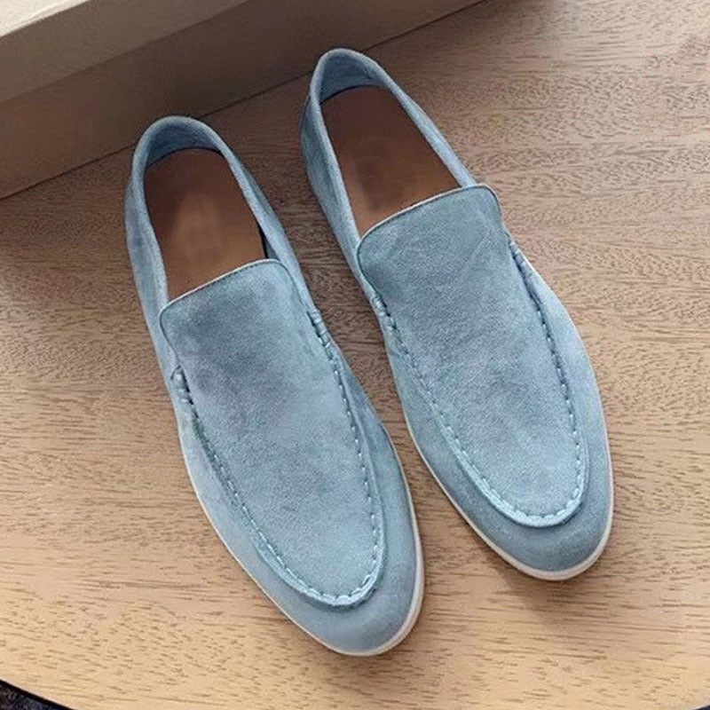 Women'S Shoes 2023 New Leather Flat Lazy Shoes Casual Shoes All-Match Loafers Women'S British Single-Layer Shoes Men'S Shoes - Image 1
