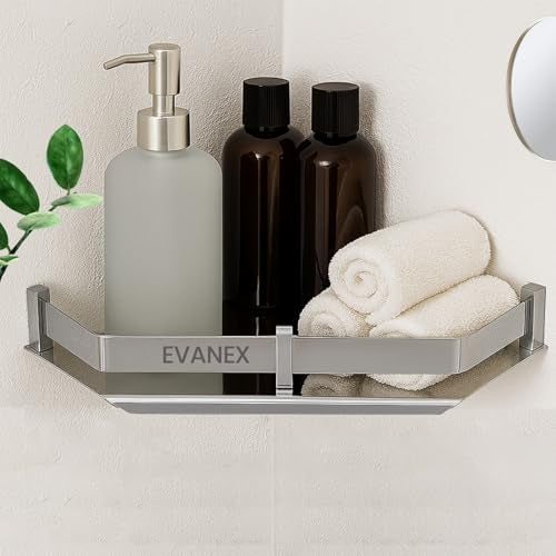 EVANEX 304 Stainless Steel 12 x 12 inch Corner Shelf for Bathroom Wall/Bathroom Shelf Rack/Side Corner Shelf/Kitchen Organizer/Bathroom Corner Rack/Bathrrom Accessories Set - Image 1