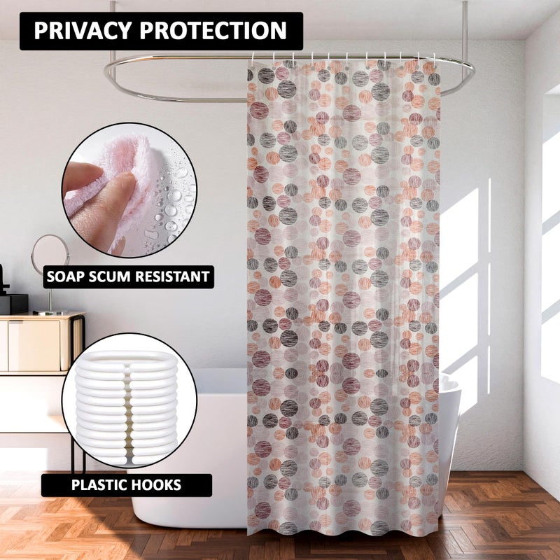 Kuber Industries (Pack of 2) Shower Curtain | 7 Feet | PVC Waterproof Window Curtain | Bathroom Shower Curtain | AC Curtains | Bathtub Curtains | 8 Rings Curtain | Multi Dot | Orange - Image 4