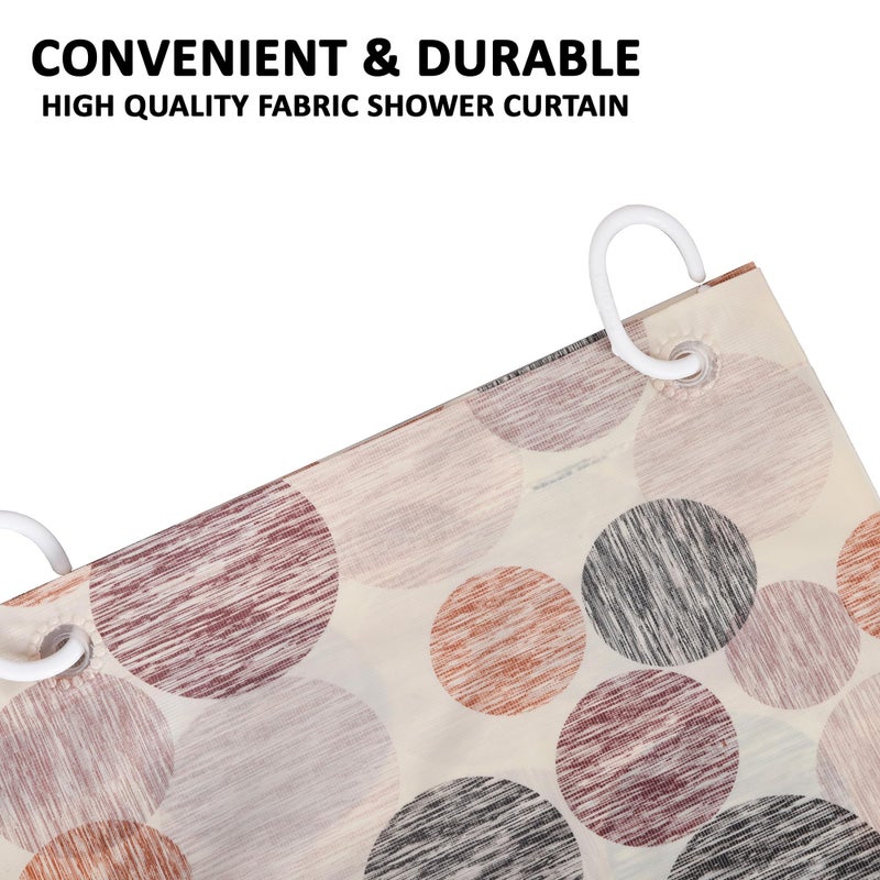 Kuber Industries (Pack of 2) Shower Curtain | 7 Feet | PVC Waterproof Window Curtain | Bathroom Shower Curtain | AC Curtains | Bathtub Curtains | 8 Rings Curtain | Multi Dot | Orange - Image 2