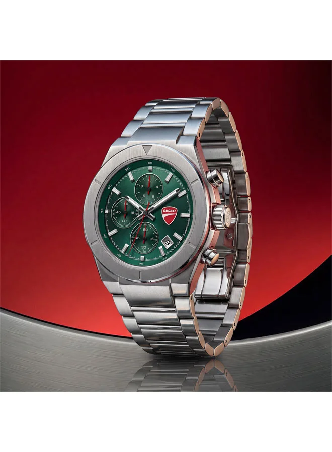 Ducati Green Frontier Green Dial, Stainless Steel Bracelet, Chronograph Watch for Men, 43mm for Men | Best Price UAE