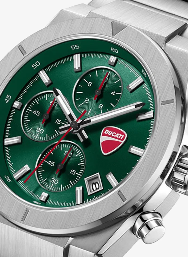 Ducati Green Frontier Green Dial, Stainless Steel Bracelet, Chronograph Watch for Men, 43mm for Men | Best Price UAE