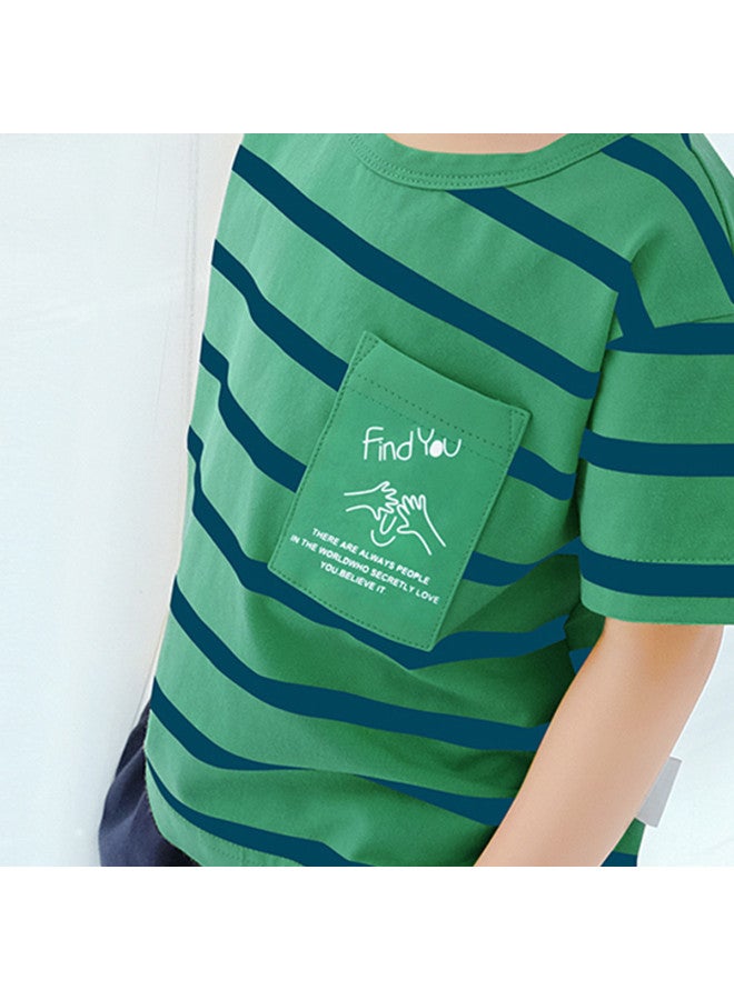 HOT Selling】boys' Sleeve T-shirt Summer Kids Striped Cotton Tee Children's Big & Little Boys' Half Sleeve Shirt - Image 5