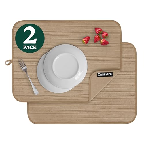 Best Brands Cuisinart Dish Drying Mats for Kitchen Counter - (2) 18" x 24" Ultra Absorbent Dish Drying Mat XL - Foldable, Machine Washable, Fast Drying Dish Mat - Image 1
