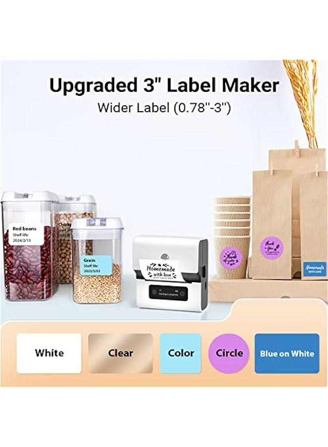 phomemo Label Maker- M221 Address Label Printer 3’’ Portable Bluetooth Label Maker Machine for Barcode, Address, Logo, Mailing, Stickers, Small Business, Home, Office, White - Image 2