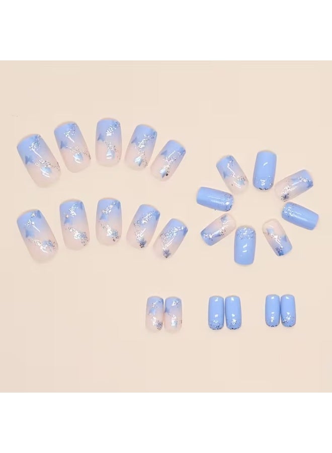 Goolsky 24 short square French Fresh butterfly fingernail - Image 2