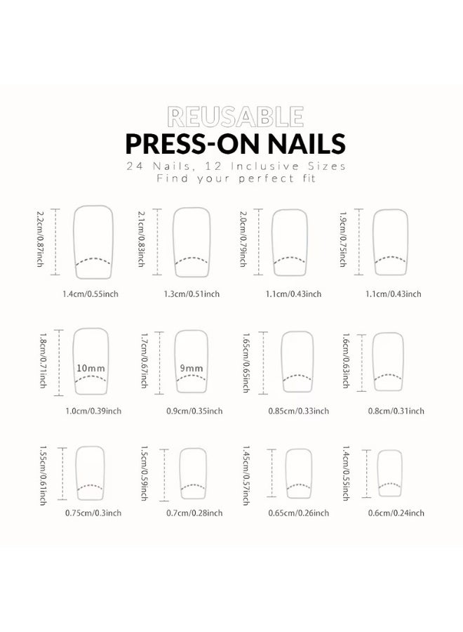 Goolsky 24 short square French Fresh butterfly fingernail - Image 4