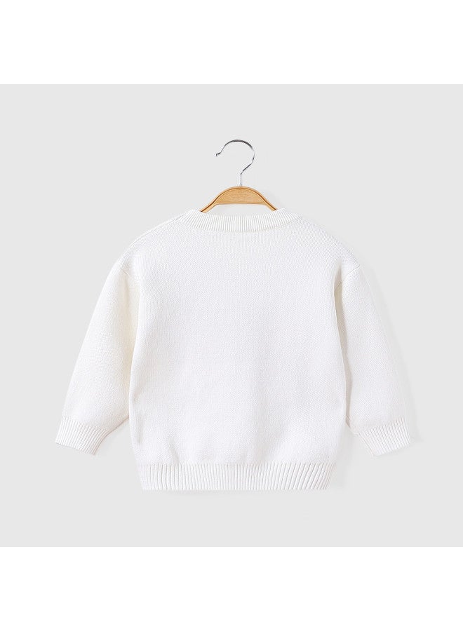 Fashionable And Versatile Sweater] Girls' Baby Autumn Fashion Versatile Pullover Toddler Pure Cotton Sweater - Image 4