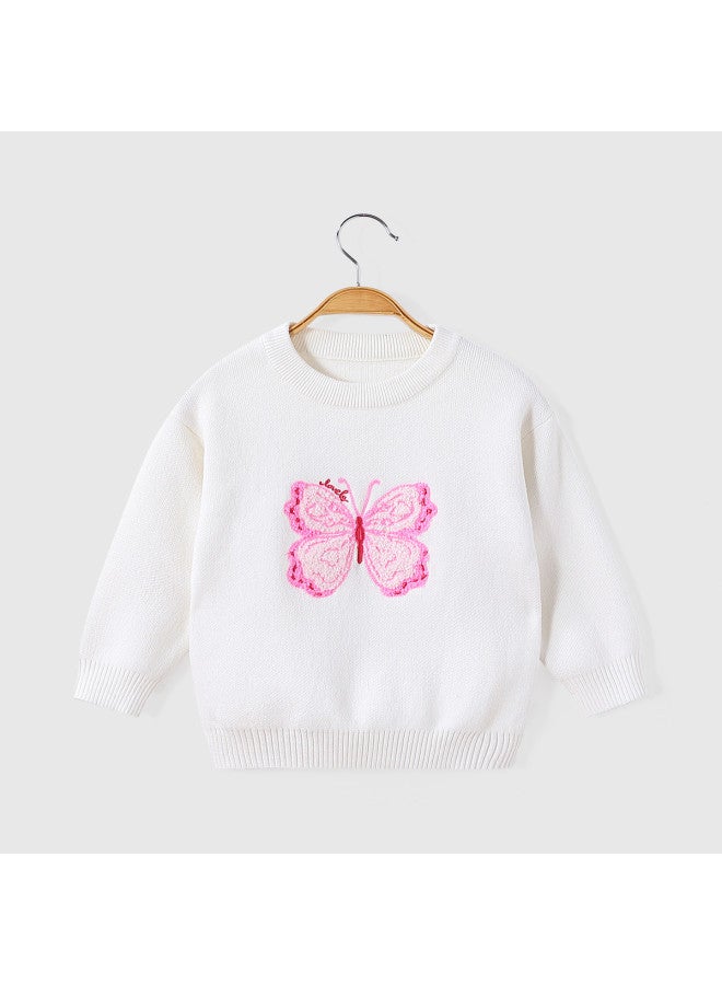 Fashionable And Versatile Sweater] Girls' Baby Autumn Fashion Versatile Pullover Toddler Pure Cotton Sweater - Image 3