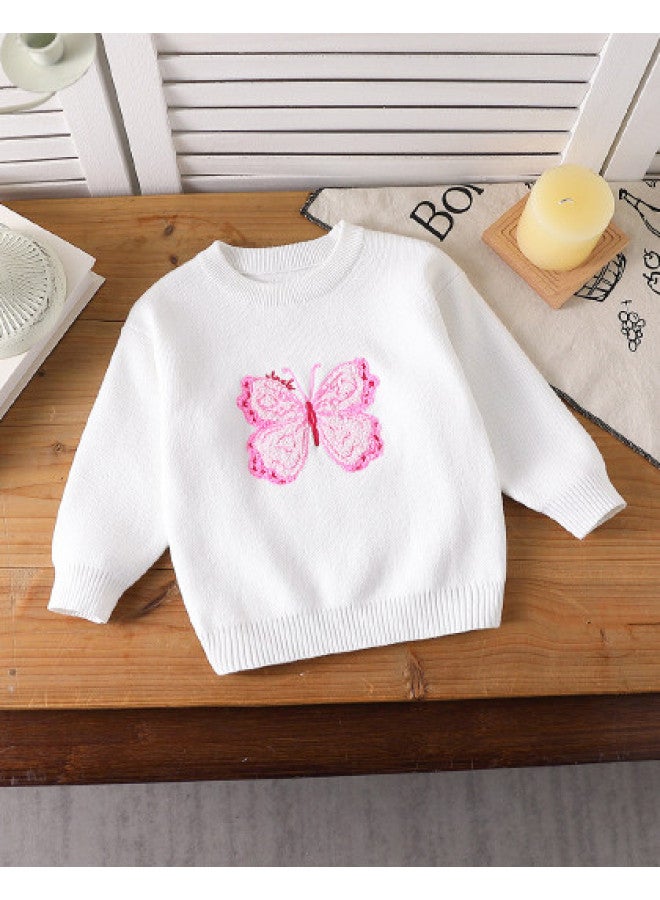 Fashionable And Versatile Sweater] Girls' Baby Autumn Fashion Versatile Pullover Toddler Pure Cotton Sweater - Image 1