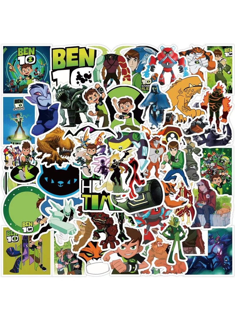 BEN 10 50-Piece Ben 10 Cute Vinyl Waterproof Sticker