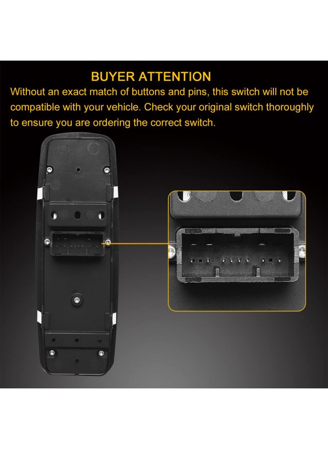 ATRACYPART Master Power Window Switch | Replcaement for 2011-2020 Chrysler 300, 2015-2017 Chrysler 200, 2011-2019 Dodge Charger, 2016-2022 Ram 1500 2500 3500 | Replaces# 68139805AB, 56046823AE, 68231805AA  - Image 1