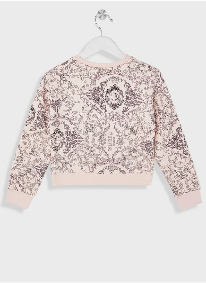 GUESS Kids Logo All Over Print Sweatshirt