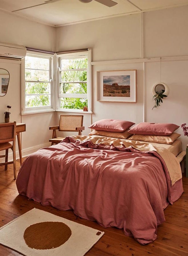 Bed Threads Pink Clay 100% French Flax Linen Duvet Cover - Image 5