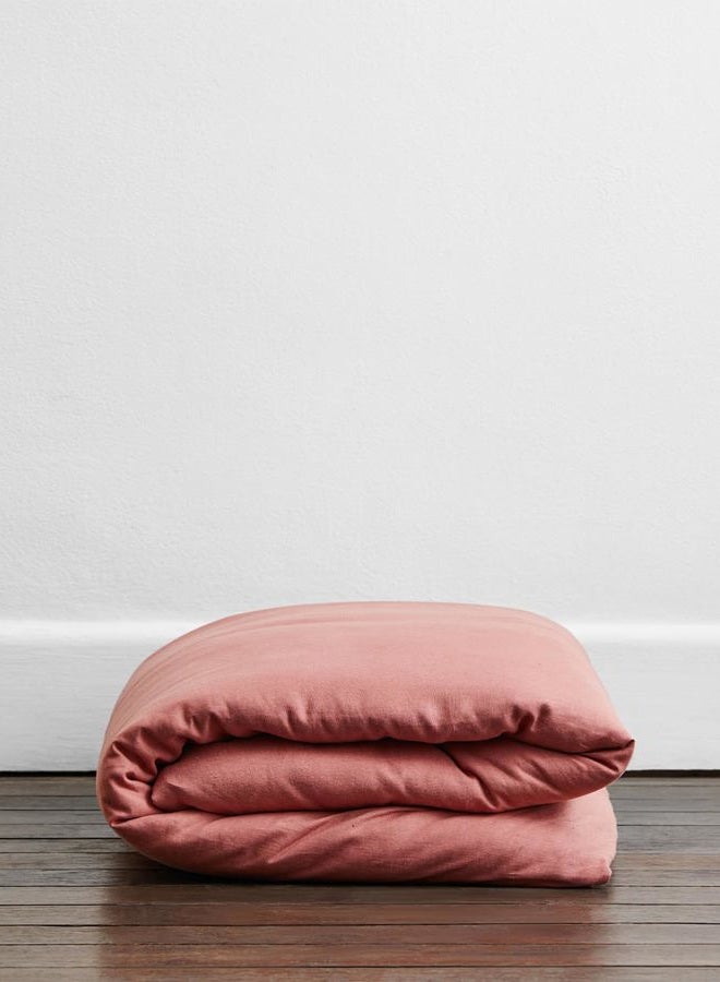 Bed Threads Pink Clay 100% French Flax Linen Duvet Cover - Image 1