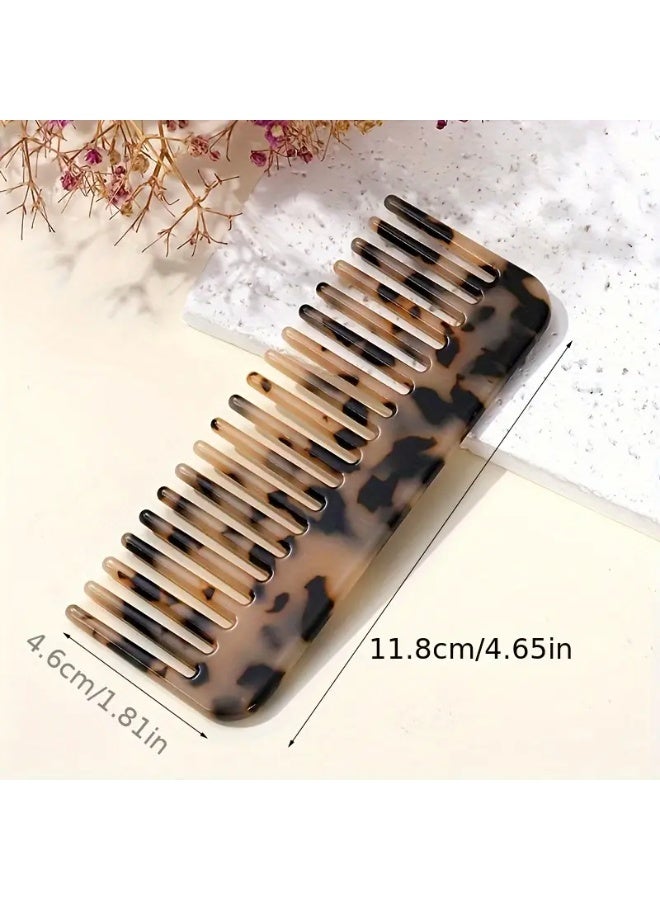 LANGMANNI مشط واسع الأسنان ملون صغير 1 قطعة من حمض الأسيتيك، شعيرات بلاستيكية، أداة تصفيف للشعر المجعد، الكثيف، الطويل، الرطب، نوع الشعر العادي - Image 3