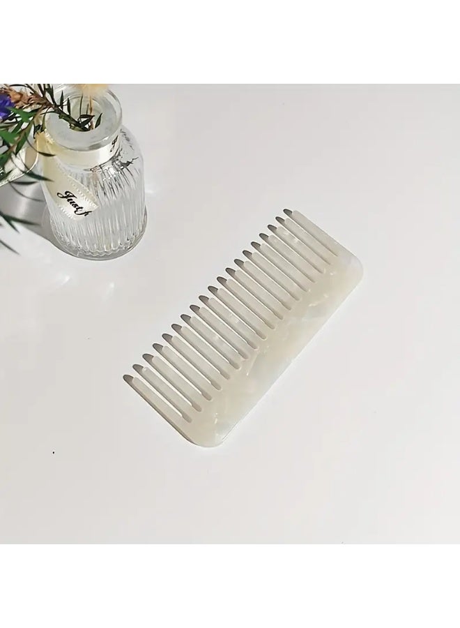 LANGMANNI مشط واسع الأسنان ملون صغير 1 قطعة من حمض الأسيتيك، شعيرات بلاستيكية، أداة تصفيف للشعر المجعد، الكثيف، الطويل، الرطب، نوع الشعر العادي - Image 4