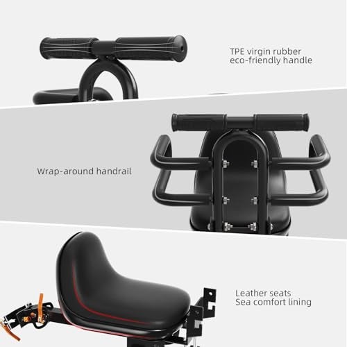 XIEEIX Front Mounted Child Bike Seat, Kids Bike Seat with Guardrail, High Seat Cushion Backrest Mountain Bike Child Bike Seat, Bicycle Child Safety Seat for Children from 1 to 3 Years Old - Image 2