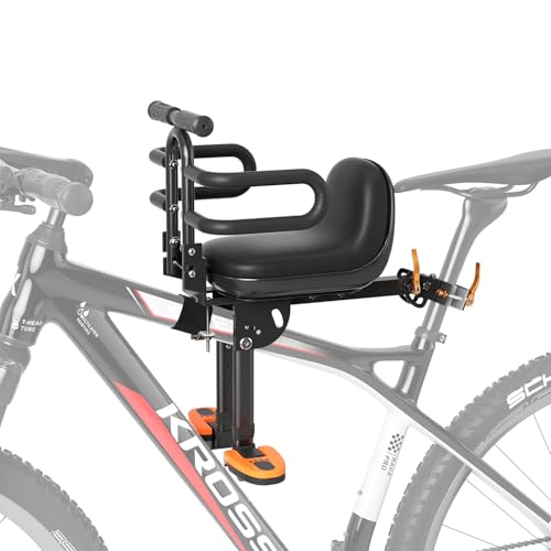 XIEEIX Front Mounted Child Bike Seat, Kids Bike Seat with Guardrail, High Seat Cushion Backrest Mountain Bike Child Bike Seat, Bicycle Child Safety Seat for Children from 1 to 3 Years Old - Image 1