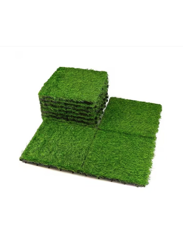 Artificial Grass Interlocking Tiles – Realistic Synthetic Turf Squares with Drainage System for Balcony, Patio, Garden, Outdoor Decor & Pet Potty Use - Image 2