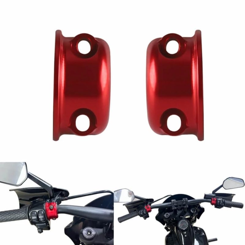 FVMOTO CNC Brake Clutch Perch Clamps Half Clamp Compatible with Harley Sportster Softail Dyna Touring Road Glide Street Glide Red LHSCJQ000 - Image 1