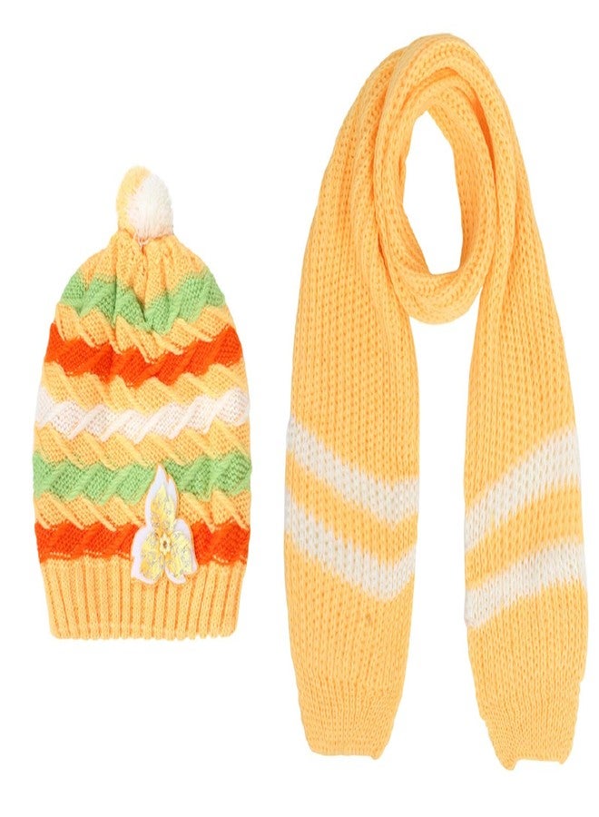 Zacharias Boy's & Girls Kids Woolen Cap & Muffler Set of 2 (Yellow;1-4 Years) 1F-03 - Image 1
