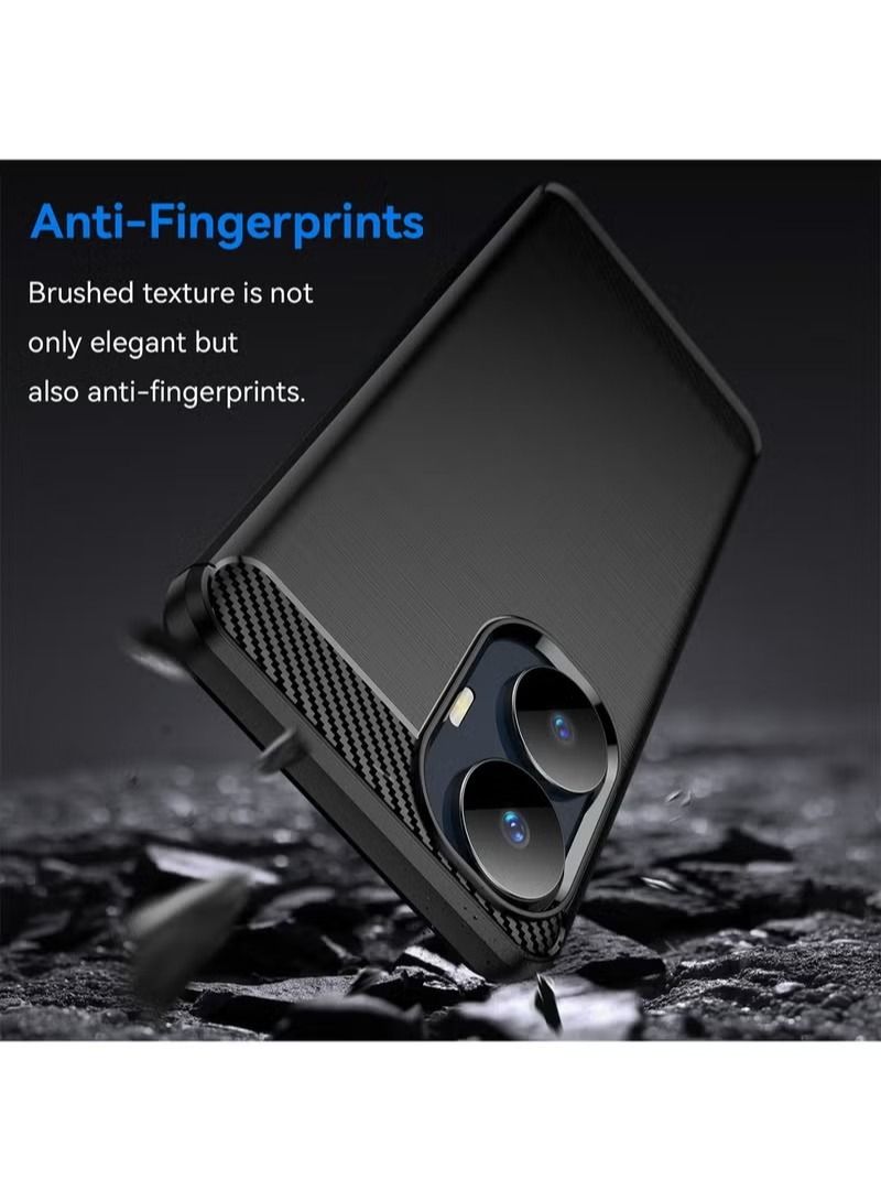 Realme C55 Case Cover Protector Accessories with Soft Durable TPU Anti-Scratch Anti-Fingerprints Heavy Duty Protection Shockproof Defender Back Cover For Realme C55 Black - Image 5