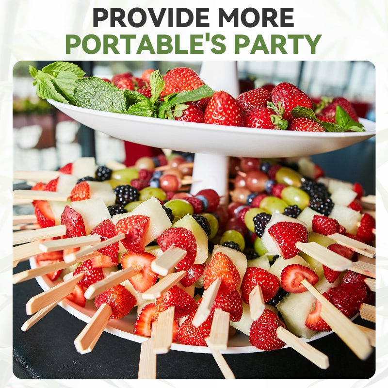 HOPELF 100PCS Cocktail Picks, Fancy Toothpicks for Appetizers, Decorative Skewers for Appetizers Drinks Party Fruit,4.7 Inch Long Wooden Bamboo Paddle Food Sticks Charcuterie Boards Accessories - Image 5