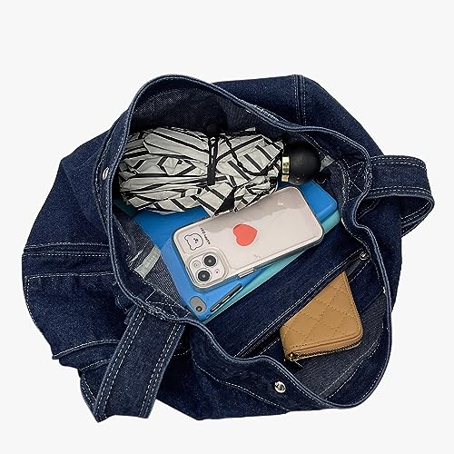 Youjaree Denim Messenger Bag Large Hobo Crossbody Bag Casual Shoulder Handbag Jean Tote Bag for Women and Men (Light Blue) - Image 4