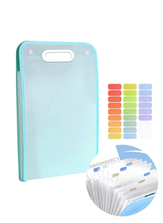 Generic A4 Accordion Folder Organizer Expanding File Folder Waterproof Zipper Bag 13 Pockets Document Pouch File Bags for Travel Storage, School Supplies, Office Appliances  - Image 1