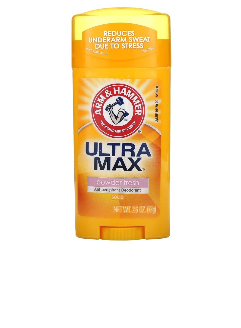 آرم آند هامر UltraMax™، مزيل عرق مضاد للتعرق، صلب، برائحة البودرة المنعشة، 2.6 أونصة (73 جم)