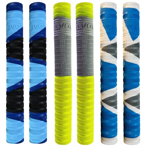 LIVOX Comfortable fit Cricket Bat Rubber Grips For Better Shock Absorption Ultra Tacky (Pack of 6) - Image 1