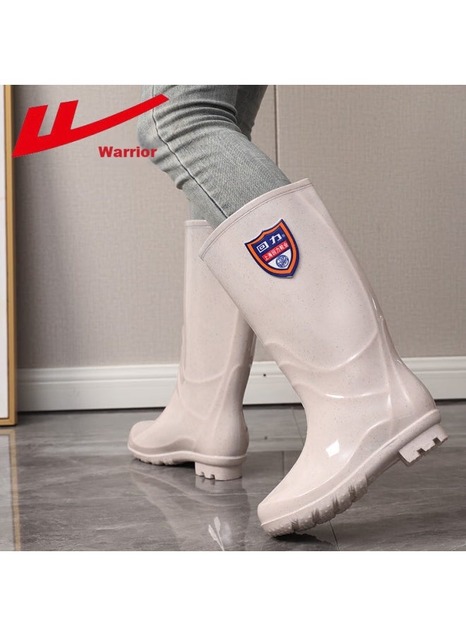 Warrior Women's Fashion Adult Rain Shoes Rain Boots Waterproof Shoes Rubber Shoe Covers Water Boots Hxl63-b Grouper High Tube 37 - Image 2