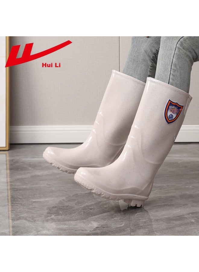 Warrior Women's Fashion Adult Rain Shoes Rain Boots Waterproof Shoes Rubber Shoe Covers Water Boots Hxl63-b Grouper High Tube 37 - Image 4