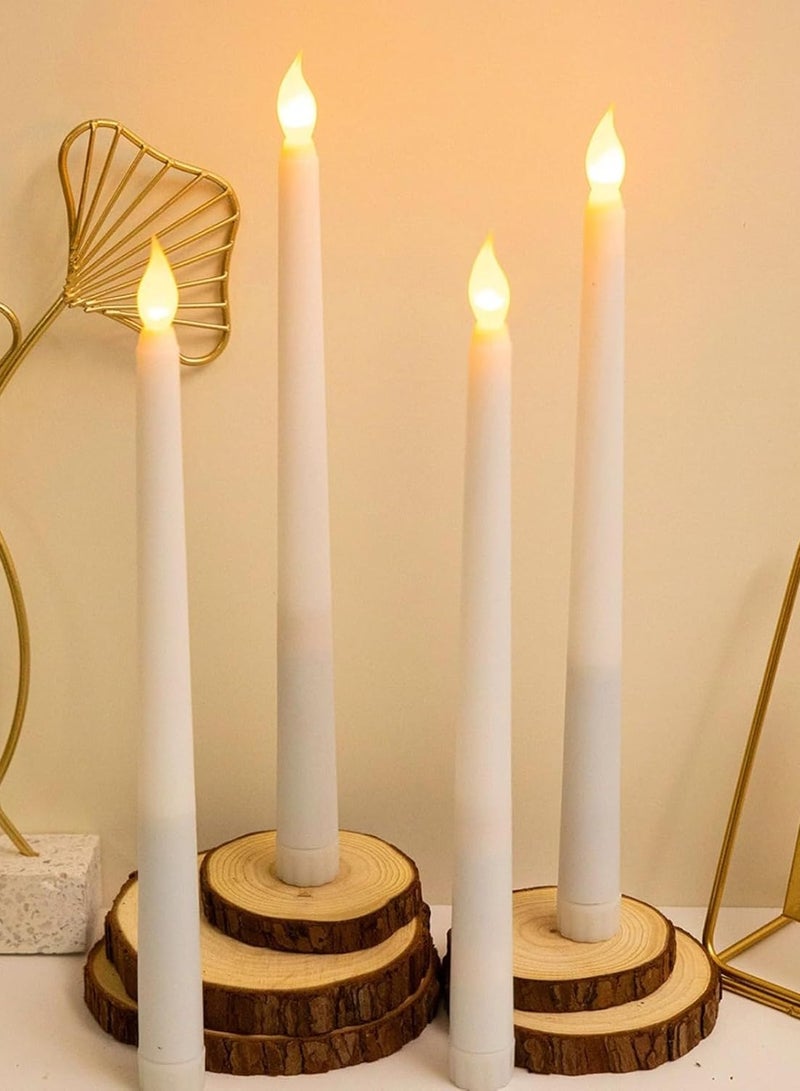 Set of 2 Flameless LED Candles, Realistic LED Taper Candles, Battery Operated, Bright and Wavy LED Candle Holder, Decorative LED Light for Parties, Weddings, Halloween, Christmas - Image 1