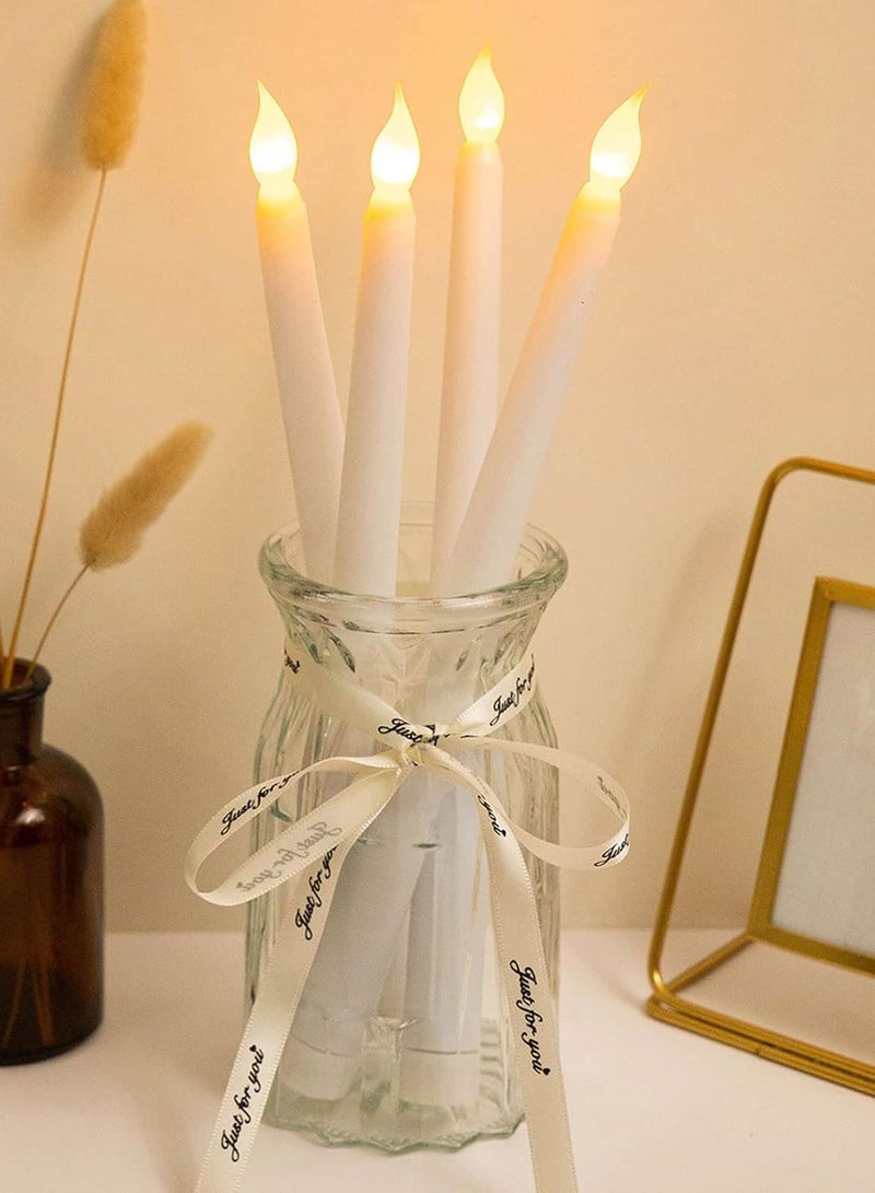 Set of 2 Flameless LED Candles, Realistic LED Taper Candles, Battery Operated, Bright and Wavy LED Candle Holder, Decorative LED Light for Parties, Weddings, Halloween, Christmas - Image 2