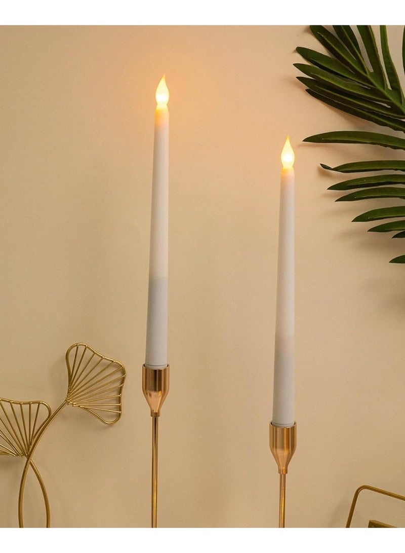 Set of 2 Flameless LED Candles, Realistic LED Taper Candles, Battery Operated, Bright and Wavy LED Candle Holder, Decorative LED Light for Parties, Weddings, Halloween, Christmas - Image 3
