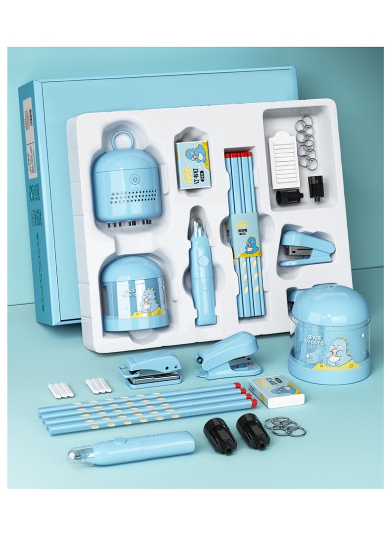Generic Electric pencil shaver desktop vacuum cleaner combination electric stationery set student universal gift pack  - Image 1