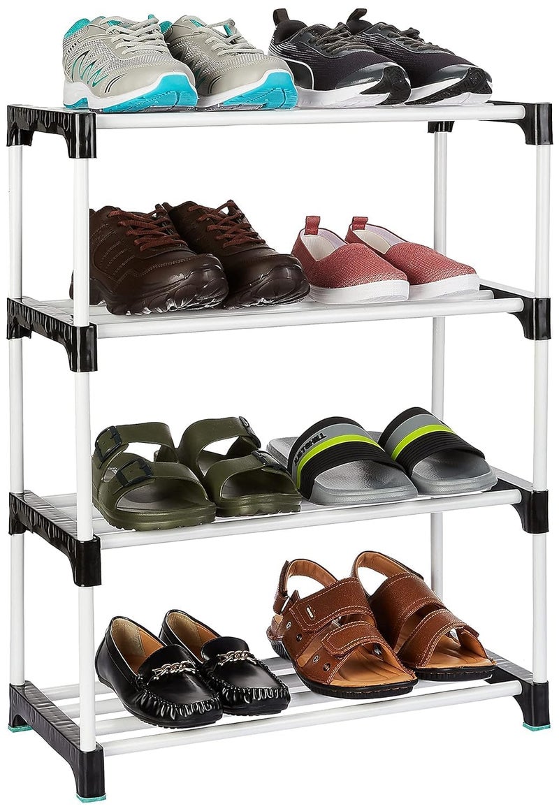 LOTSPEK Footwear Stand & Shelves Shoe Rack for Home | Floor Standing Shoes Shelf | 4 Layer Plastic Foldable Shoe Stand, Shoe Organiser for Home & Office (Black, Plastic Pipe) - Image 5