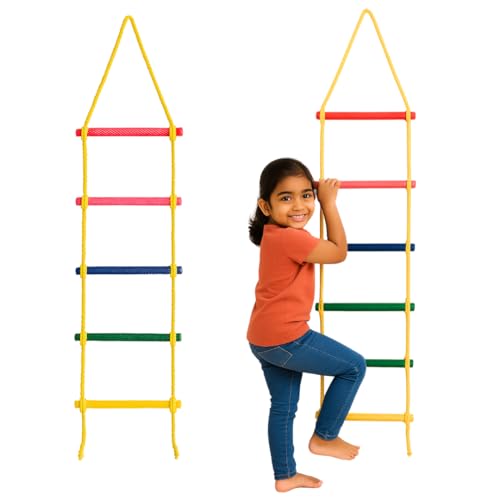 Skillofun 5 Step Rope Ladder for Kids | 3, 4, 5 Years Old Activity Toys | Jungle Gym | Outdoor Toys for Kids | Climbing Rope Ladder | Play School Equipments - Image 1
