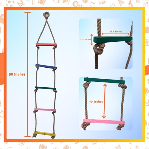 Skillofun 5 Step Rope Ladder for Kids | 3, 4, 5 Years Old Activity Toys | Jungle Gym | Outdoor Toys for Kids | Climbing Rope Ladder | Play School Equipments - Image 3
