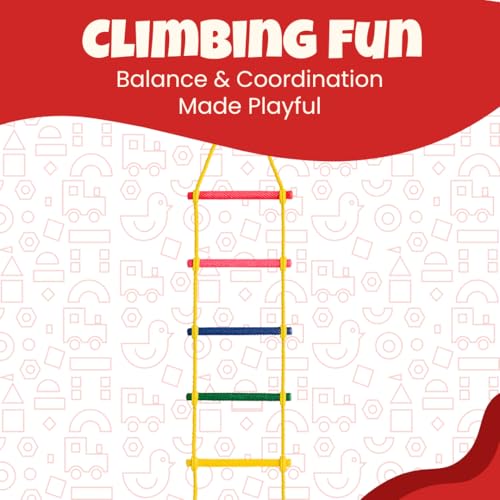 Skillofun 5 Step Rope Ladder for Kids | 3, 4, 5 Years Old Activity Toys | Jungle Gym | Outdoor Toys for Kids | Climbing Rope Ladder | Play School Equipments - Image 4
