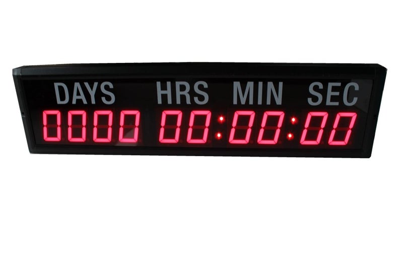 AZOOU AZOOU 23inch 10 Digits with Red Color LED Timer Countdownup Wall Mounted Clock with Days Hours Mins Secs 