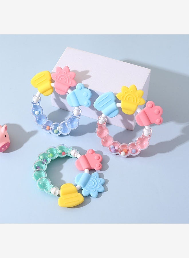 3 Pcs Teething Toys for Babies 6-12 Months, Baby Rattles 0-6 Months, 2-in-1 Rattle and Teether Toy for Soothing Sore Gums and Keeps Little Ones Entertained, Food Grade Silicone - Image 2
