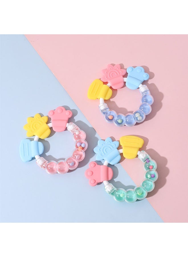 3 Pcs Teething Toys for Babies 6-12 Months, Baby Rattles 0-6 Months, 2-in-1 Rattle and Teether Toy for Soothing Sore Gums and Keeps Little Ones Entertained, Food Grade Silicone - Image 3
