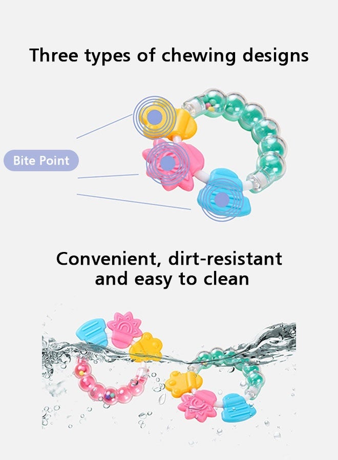 3 Pcs Teething Toys for Babies 6-12 Months, Baby Rattles 0-6 Months, 2-in-1 Rattle and Teether Toy for Soothing Sore Gums and Keeps Little Ones Entertained, Food Grade Silicone - Image 5