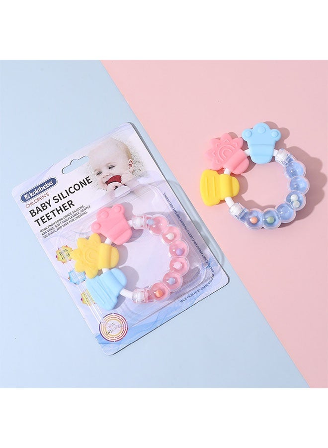 3 Pcs Teething Toys for Babies 6-12 Months, Baby Rattles 0-6 Months, 2-in-1 Rattle and Teether Toy for Soothing Sore Gums and Keeps Little Ones Entertained, Food Grade Silicone - Image 4
