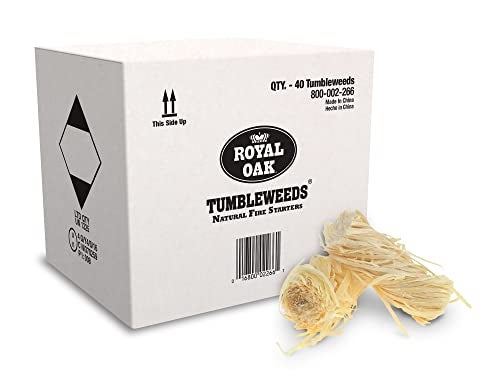 Royal Oak Tumbleweeds All Natural Fire Starter Charcoal Firestarter for Grilling, BBQ, Wood Stoves, Campfires, No Odor and Water Resistant, 40 Pack - Image 1